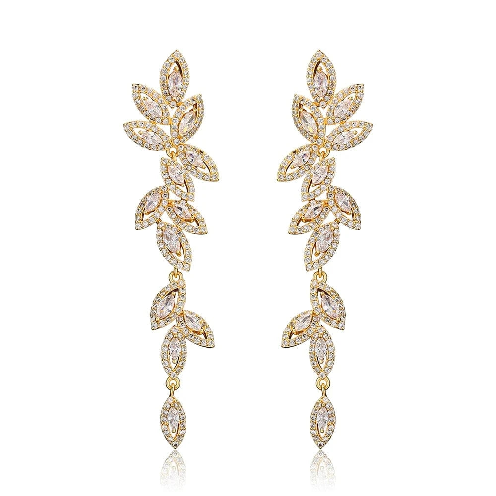 RAKOL  EP2144 wholesale luxury  gold plated women's long earings jewelry 2022 bridal big  statement earrings  jewelry women
