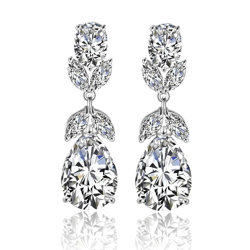 RAKOL EP2218 Latest Design Of Cubic Zirconia Earrings Wholesale Women's Silver Bridal Diamond Earrings EP2218
