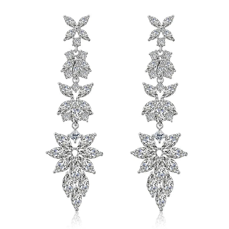 RAKOL EP2232   luxury  long drop 18K gold plated  cubic zirconia earrings jewelry for women 2022