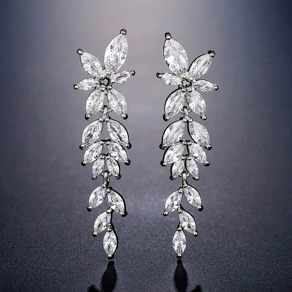 RAKOL EP2232   luxury  long drop 18K gold plated  cubic zirconia earrings jewelry for women 2022