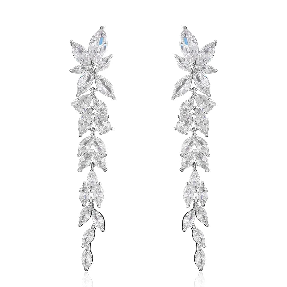 RAKOL EP2232   luxury  long drop 18K gold plated  cubic zirconia earrings jewelry for women 2022