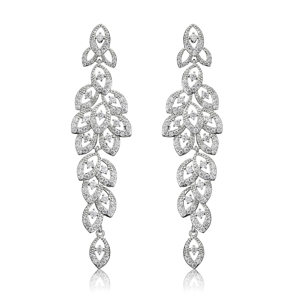 RAKOL EP2232   luxury  long drop 18K gold plated  cubic zirconia earrings jewelry for women 2022