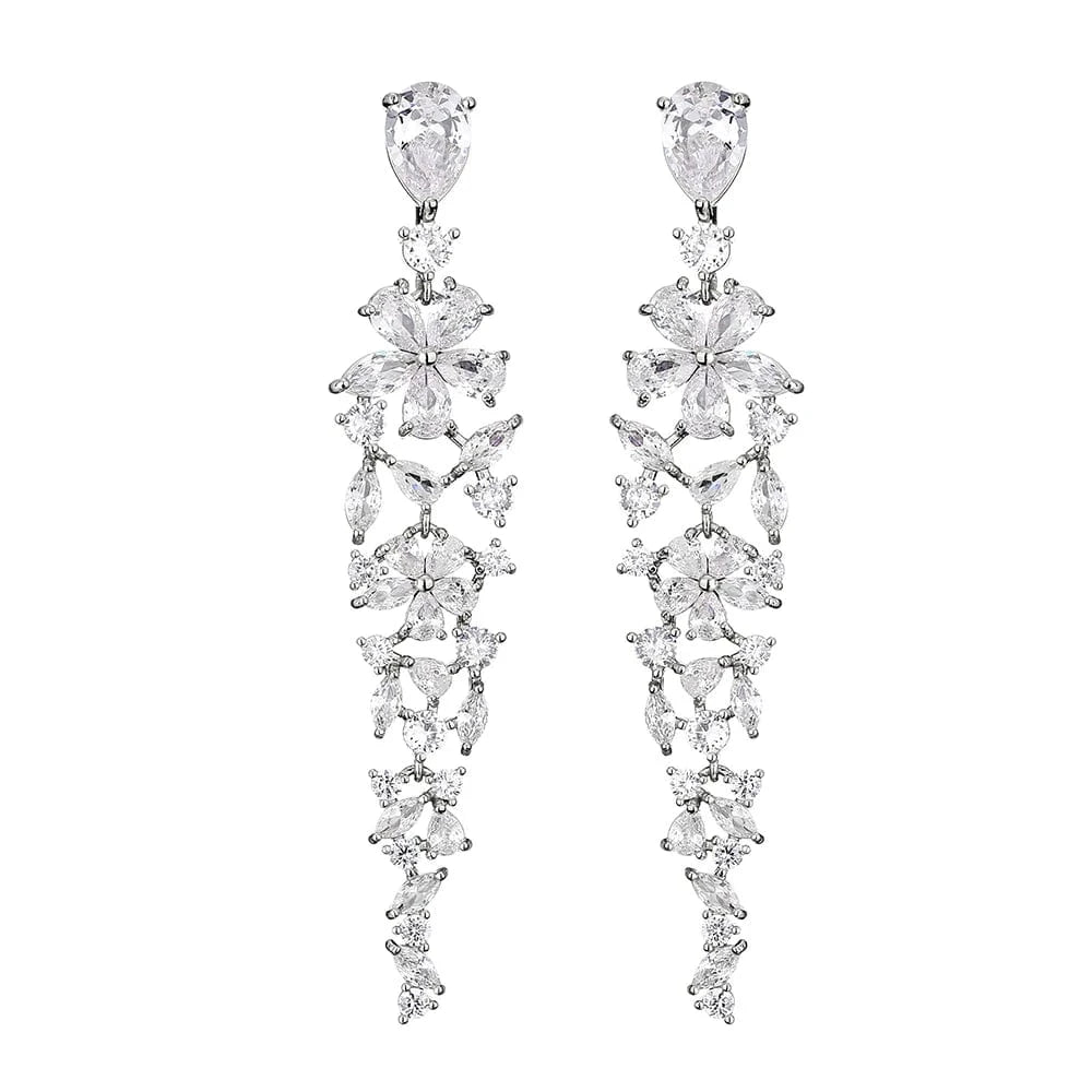 RAKOL EP2232   luxury  long drop 18K gold plated  cubic zirconia earrings jewelry for women 2022