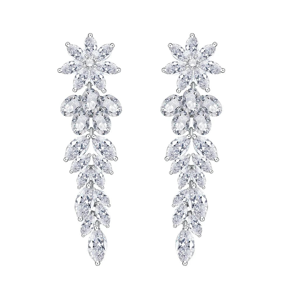 RAKOL EP2232   luxury  long drop 18K gold plated  cubic zirconia earrings jewelry for women 2022