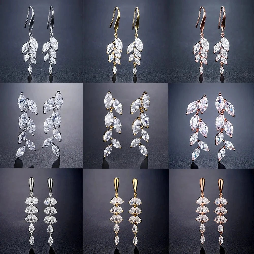 RAKOL EP2526 2022 Fine Luxury Long Earrings Jewelry Women Gold plated  Cubic Zirconia Bridal Drop Earrings