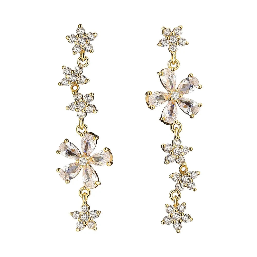 RAKOL EP2526 2022 Fine Luxury Long Earrings Jewelry Women Gold plated  Cubic Zirconia Bridal Drop Earrings