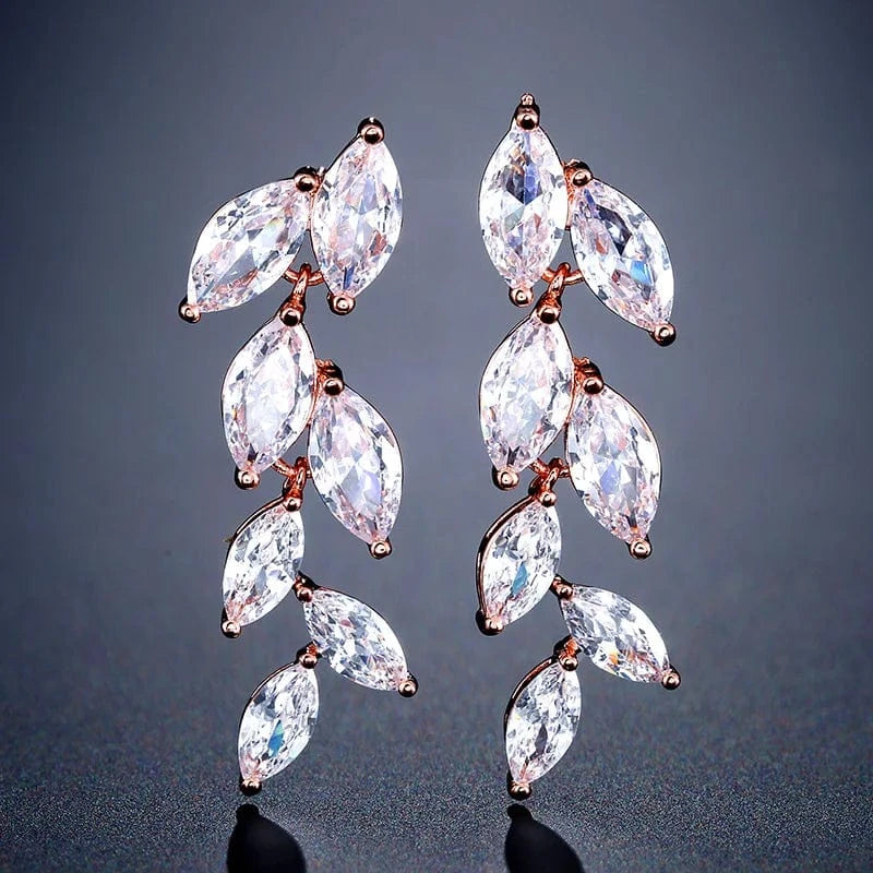 RAKOL EP2526 2022 Fine Luxury Long Earrings Jewelry Women Gold plated  Cubic Zirconia Bridal Drop Earrings