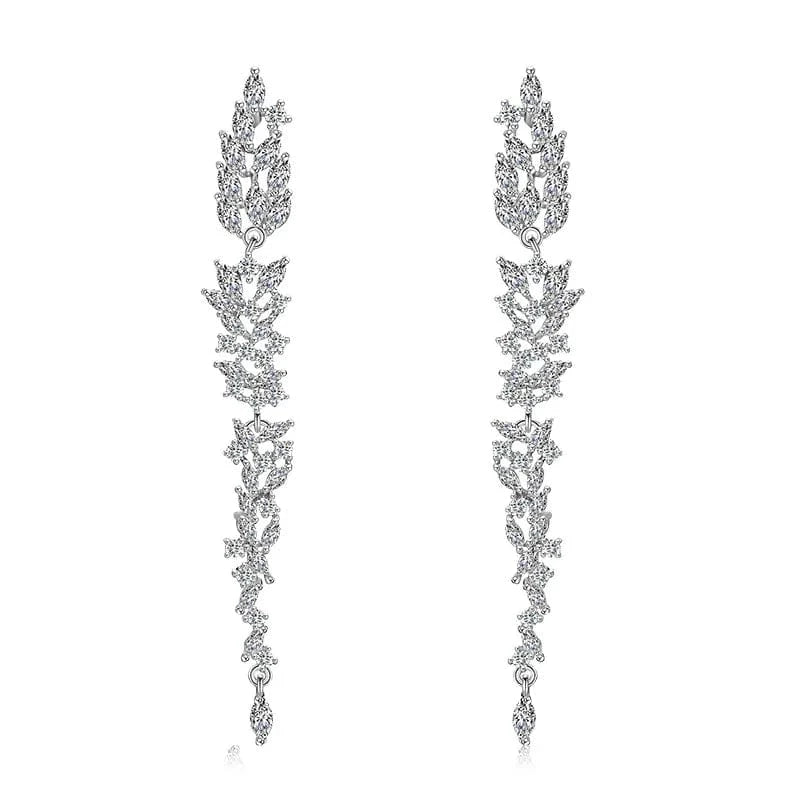 RAKOL EP2526 2022 Fine Luxury Long Earrings Jewelry Women Gold plated  Cubic Zirconia Bridal Drop Earrings