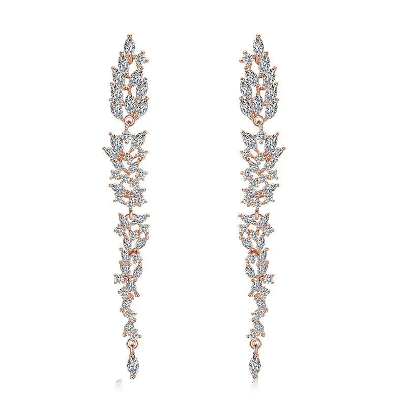 RAKOL EP2526 2022 Fine Luxury Long Earrings Jewelry Women Gold plated  Cubic Zirconia Bridal Drop Earrings