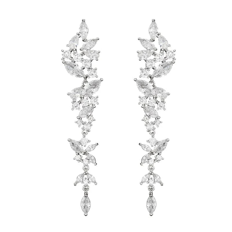 RAKOL EP2526 2022 Fine Luxury Long Earrings Jewelry Women Gold plated  Cubic Zirconia Bridal Drop Earrings