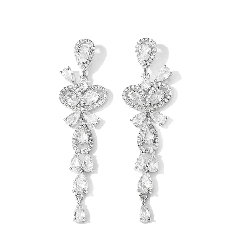 RAKOL EP2526 2022 Fine Luxury Long Earrings Jewelry Women Gold plated  Cubic Zirconia Bridal Drop Earrings