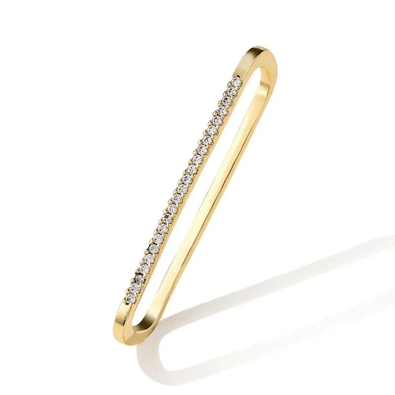 RAKOL EP2586 Elegant Jewellery Diamond Cartilage Bar Ear Cuff Earring 925 Sterling Silver 18 k Gold Earring