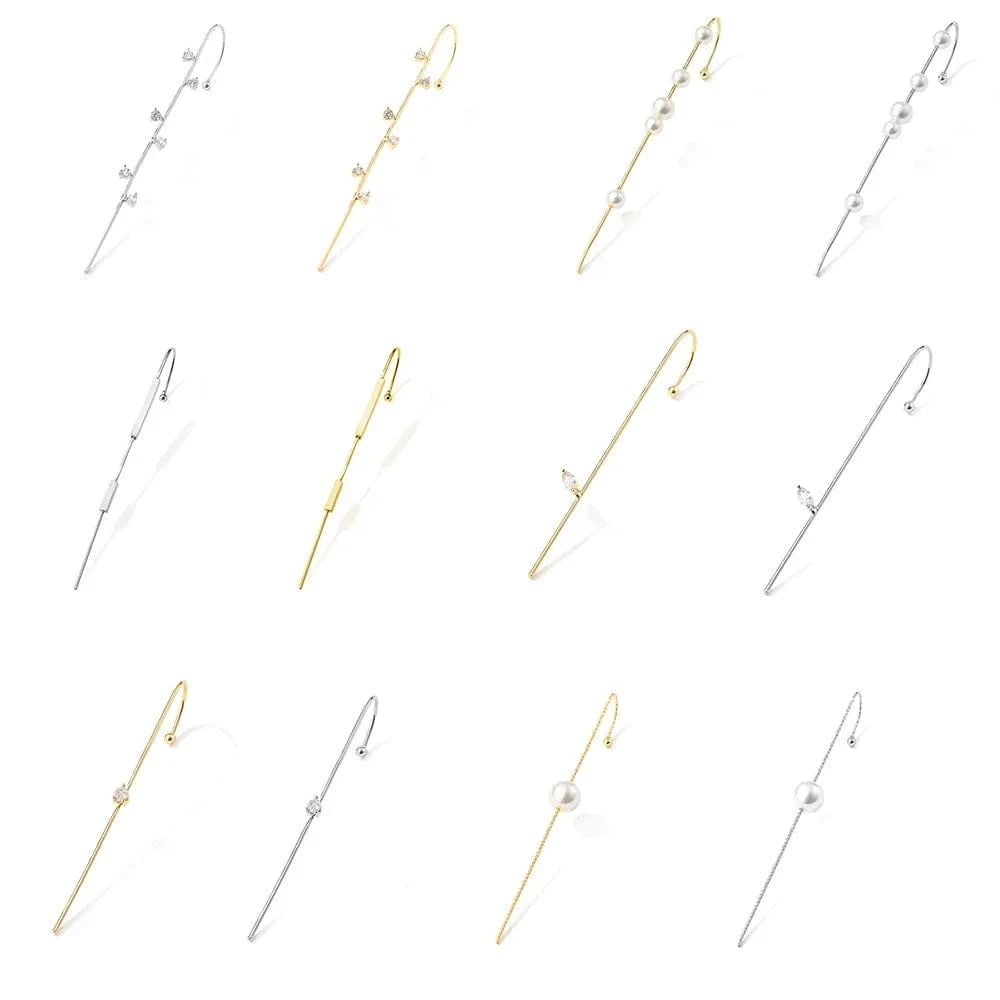 RAKOL  EP2589  wholesale Women's minimalist korean fashion  ear cuff earrings gold plated custom rhinestone cuff earrings