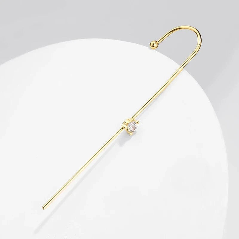 RAKOL EP2593   Fashion  Zircon Crystal Wrap Crawler  gold plated  Hook Stud Earrings for Women