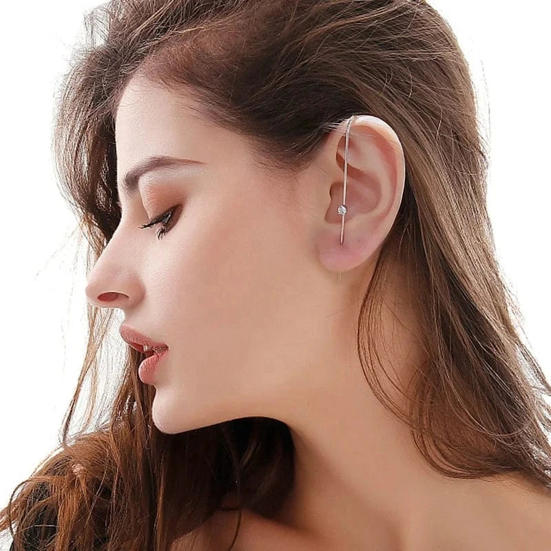 RAKOL EP2593   Fashion  Zircon Crystal Wrap Crawler  gold plated  Hook Stud Earrings for Women