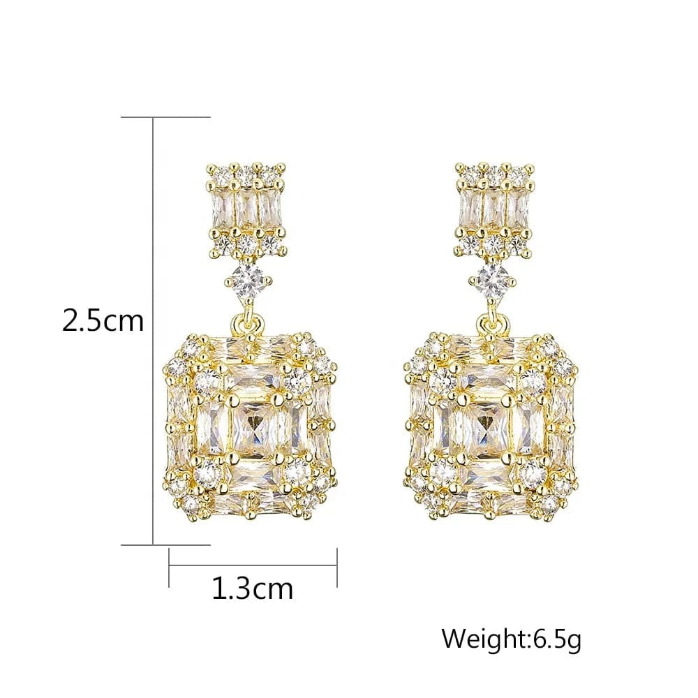 RAKOL EP2843 2022 New High Quality Gold Plated Cubic Zircon Diamond Earrings Sparking Wedding Bridal Luxury Earrings Women