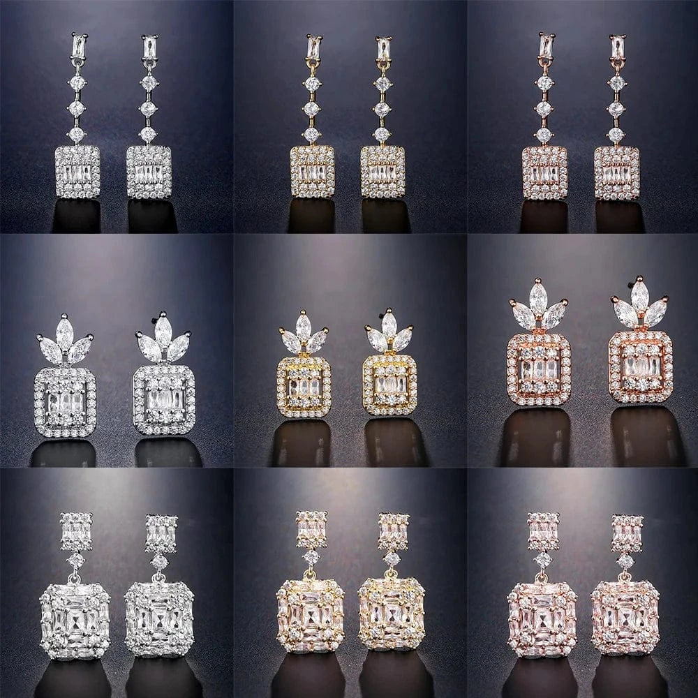 RAKOL EP2843 2022 New High Quality Gold Plated Cubic Zircon Diamond Earrings Sparking Wedding Bridal Luxury Earrings Women