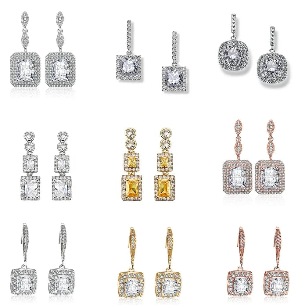 RAKOL EP2843 2022 New High Quality Gold Plated Cubic Zircon Diamond Earrings Sparking Wedding Bridal Luxury Earrings Women