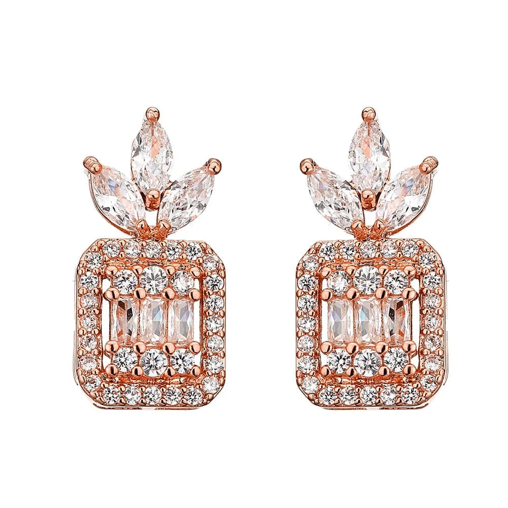 RAKOL EP2843 2022 New High Quality Gold Plated Cubic Zircon Diamond Earrings Sparking Wedding Bridal Luxury Earrings Women