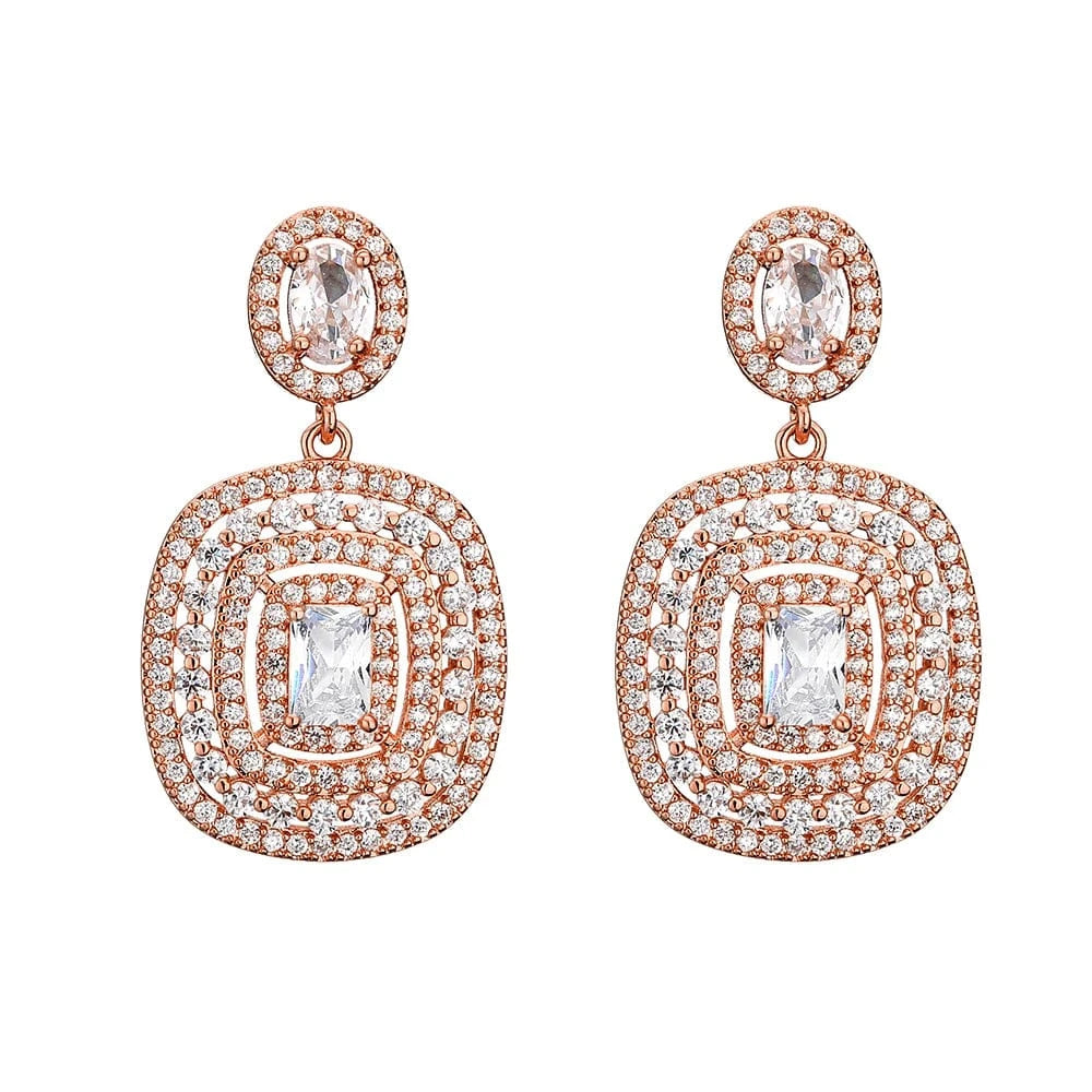 RAKOL EP2843 2022 New High Quality Gold Plated Cubic Zircon Diamond Earrings Sparking Wedding Bridal Luxury Earrings Women