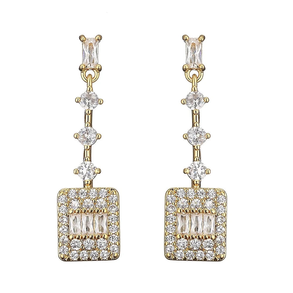 RAKOL EP2843 2022 New High Quality Gold Plated Cubic Zircon Diamond Earrings Sparking Wedding Bridal Luxury Earrings Women