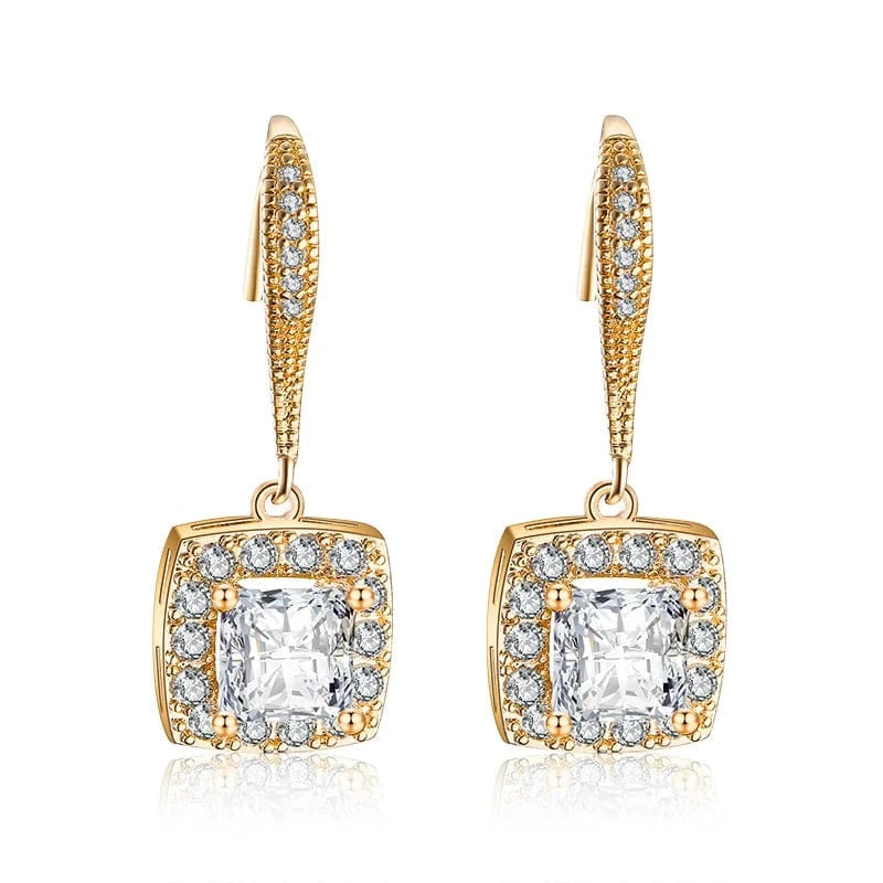 RAKOL EP2843 2022 New High Quality Gold Plated Cubic Zircon Diamond Earrings Sparking Wedding Bridal Luxury Earrings Women