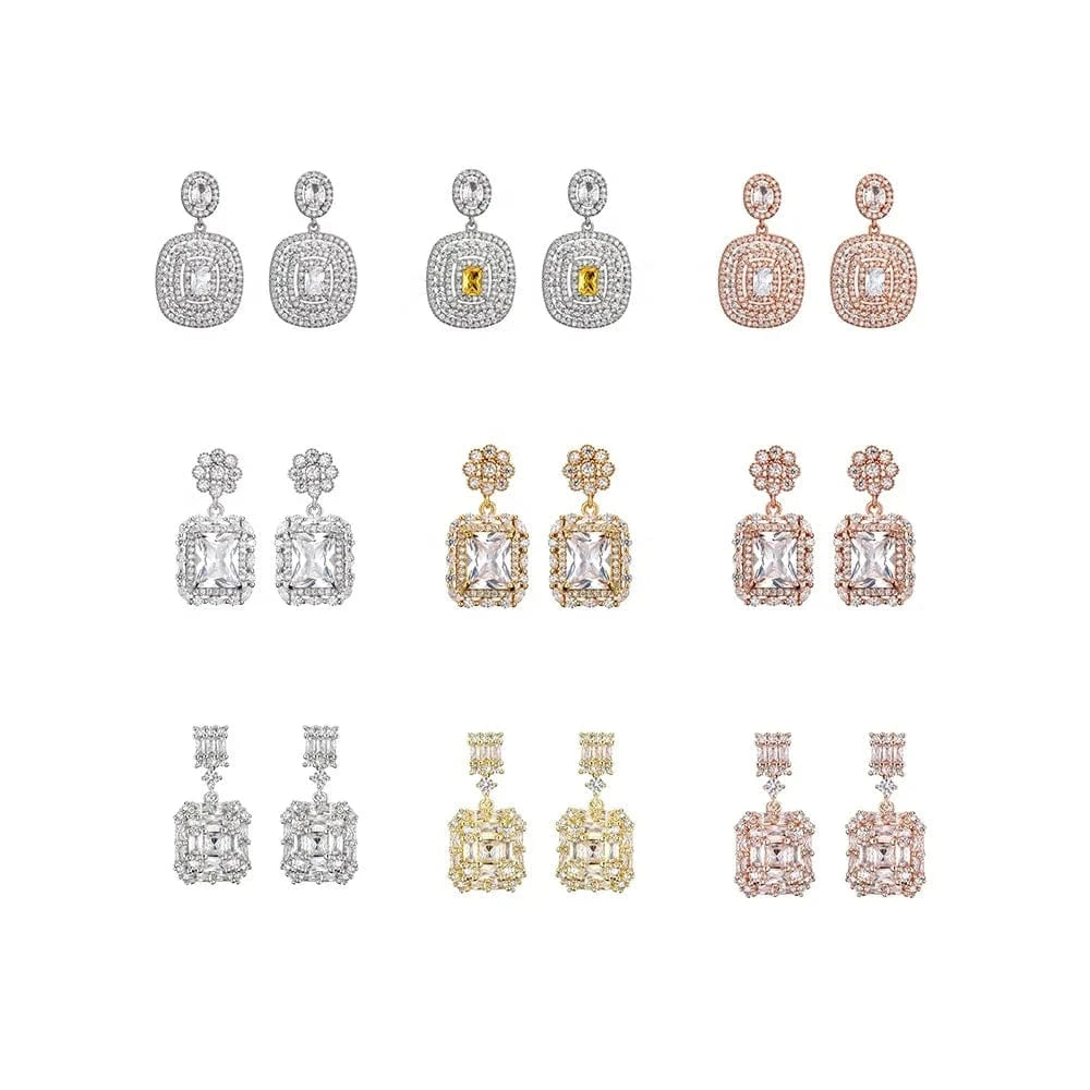 RAKOL EP2843 2022 New High Quality Gold Plated Cubic Zircon Diamond Earrings Sparking Wedding Bridal Luxury Earrings Women