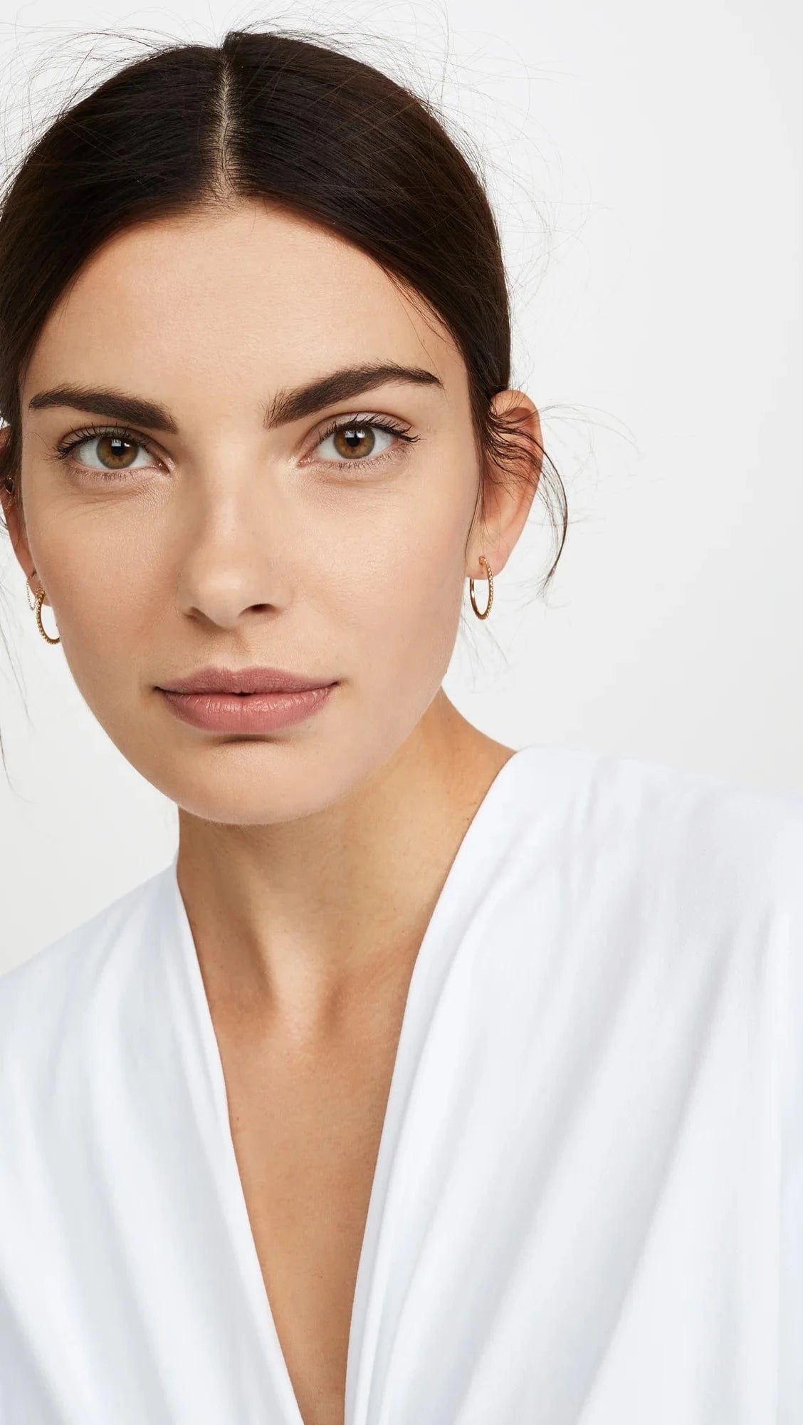 RAKOL EP2916-M Ladies' new fashion shining crystal CC custom gold plated stainless steel hoop earrings