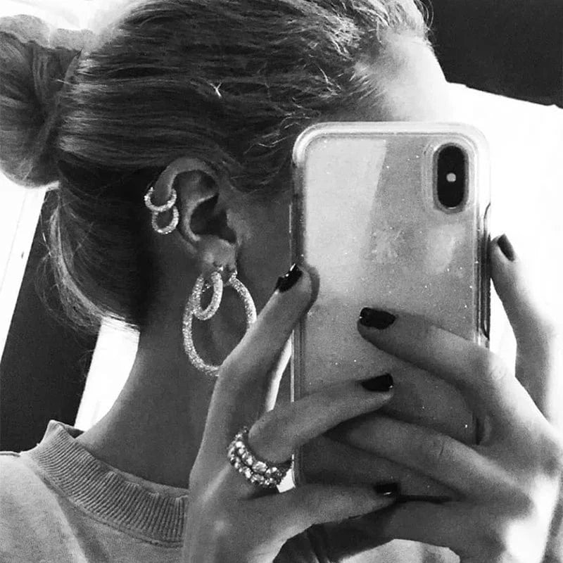 RAKOL EP2916L 2022 fashion jewelry big earrings luxury zircon paved gold big huge hoop earrings large hoop earrings women