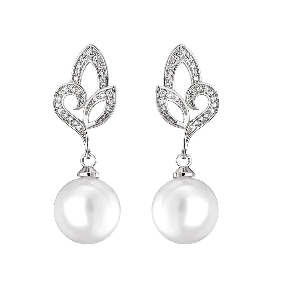 RAKOL EP2921 New Korean Fashion Imitation Pearl Statement Earrings 18K Gold Plated CZ Zircon Stone Pearl Bridal Earrings