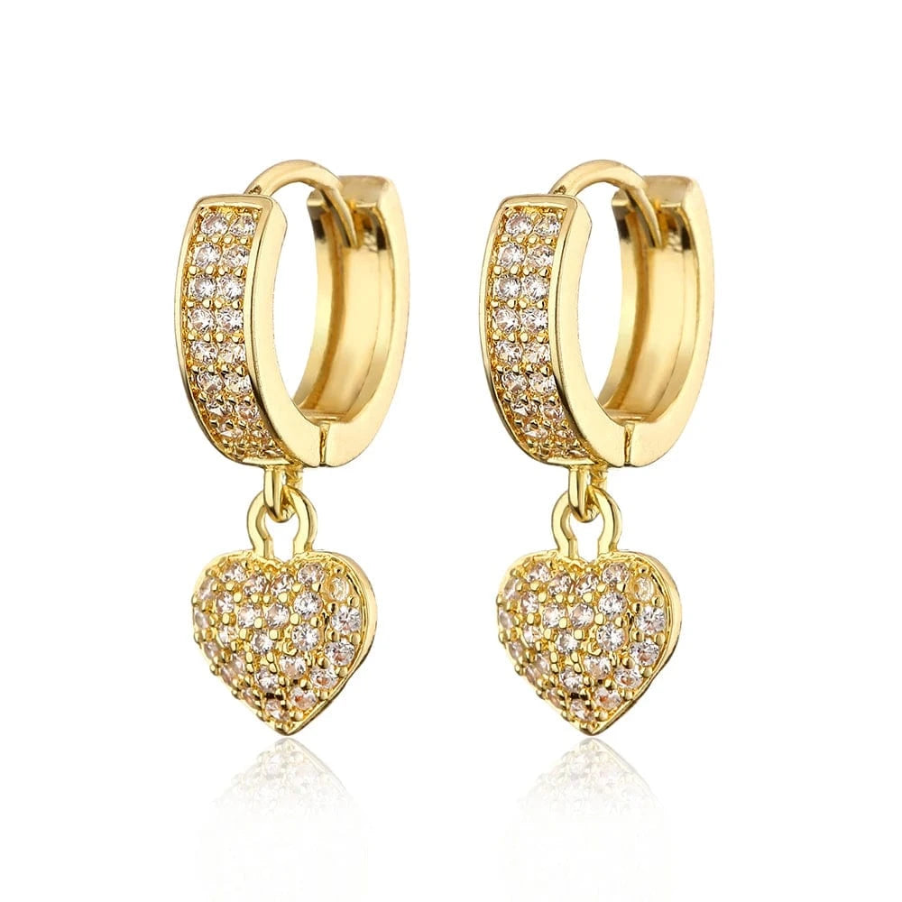 RAKOL EP2944 fine designer heart shaped channel earrings women  fashion geometric zirconia studs  earrings 2022