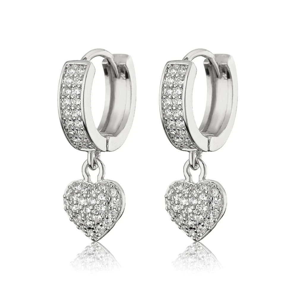 RAKOL EP2944 fine designer heart shaped channel earrings women  fashion geometric zirconia studs  earrings 2022