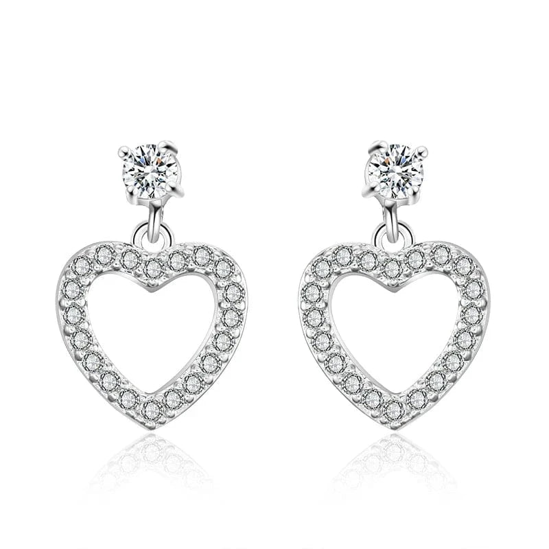 RAKOL EP2944 fine designer heart shaped channel earrings women  fashion geometric zirconia studs  earrings 2022
