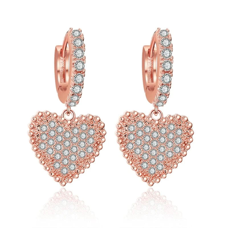 RAKOL EP2944 fine designer heart shaped channel earrings women  fashion geometric zirconia studs  earrings 2022