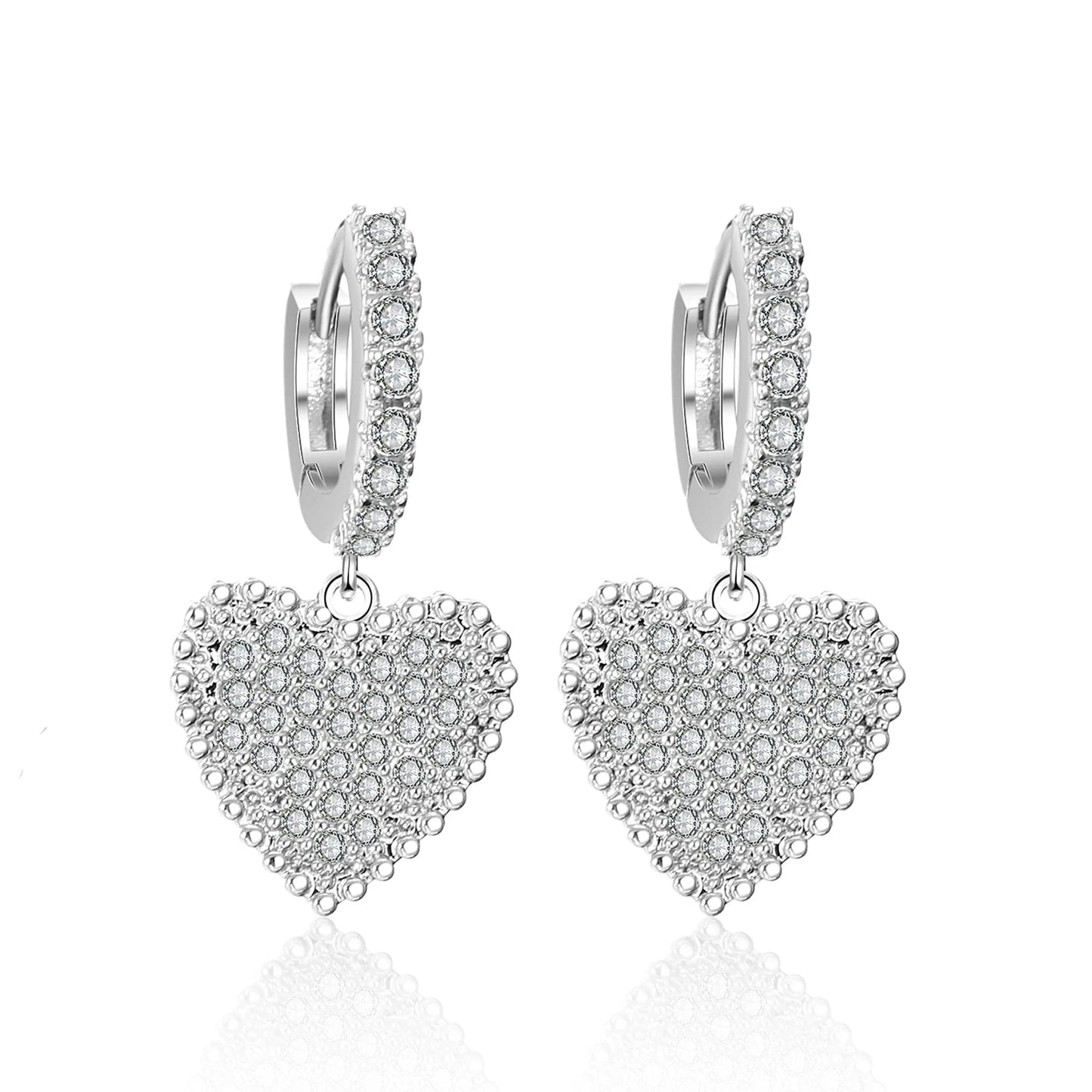 RAKOL EP2944 fine designer heart shaped channel earrings women  fashion geometric zirconia studs  earrings 2022