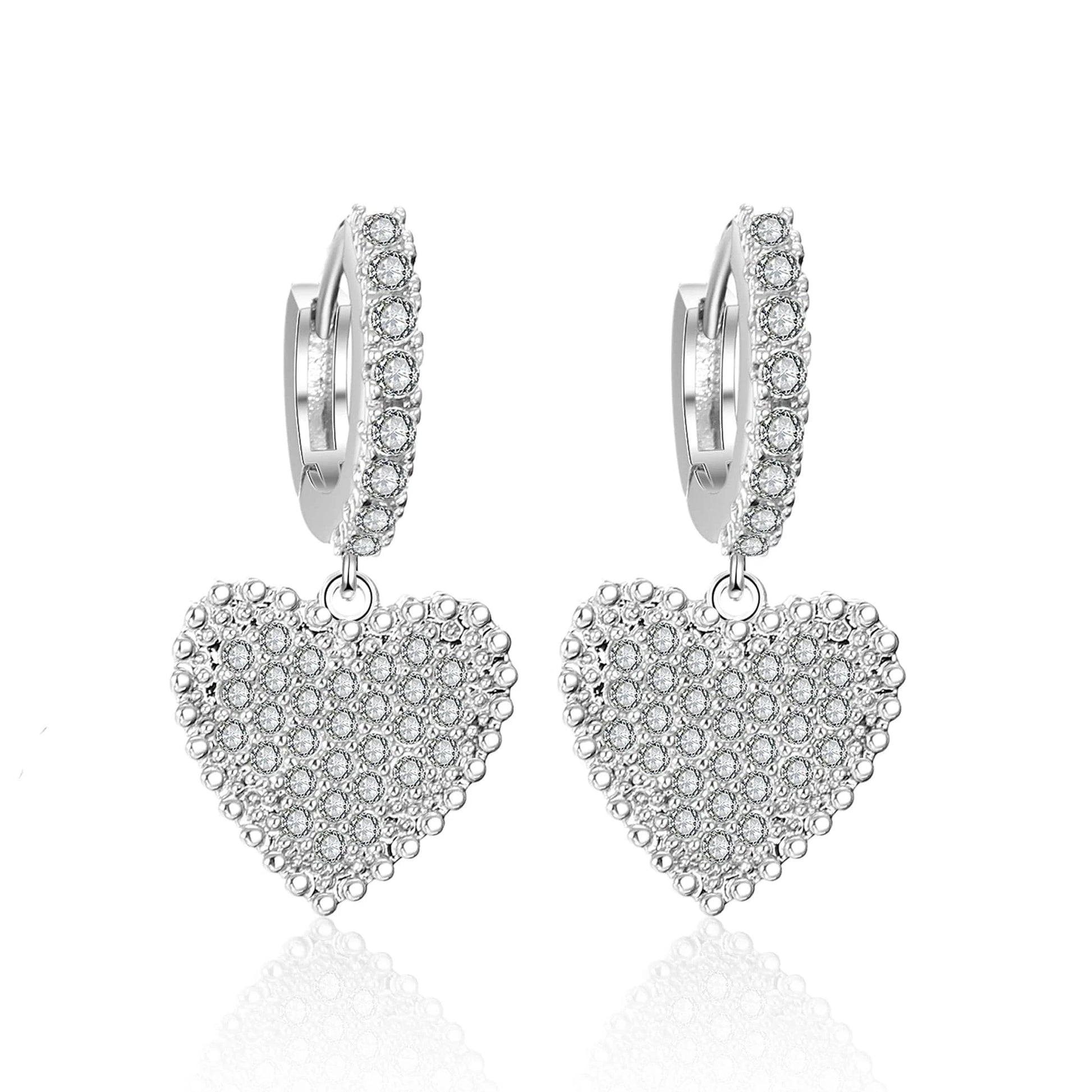 RAKOL EP2944 fine designer heart shaped channel earrings women  fashion geometric zirconia studs  earrings 2022