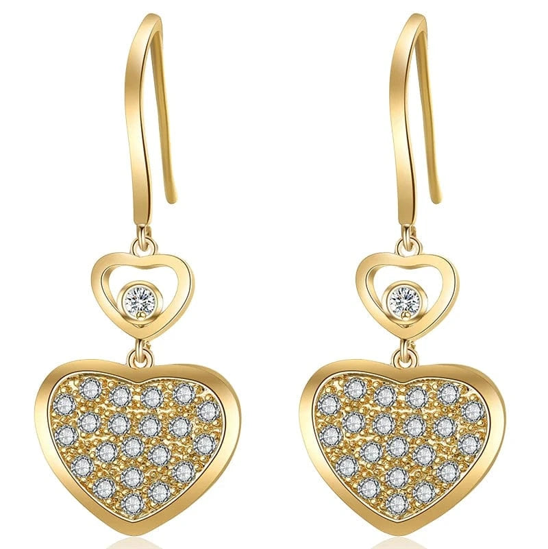 RAKOL EP2944 fine designer heart shaped channel earrings women  fashion geometric zirconia studs  earrings 2022