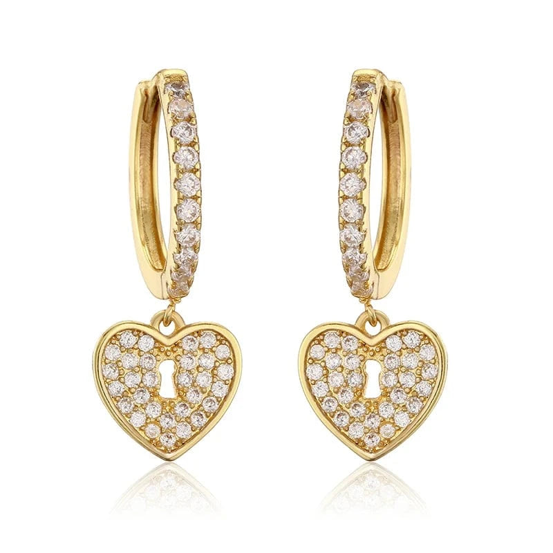 RAKOL EP2944 fine designer heart shaped channel earrings women  fashion geometric zirconia studs  earrings 2022