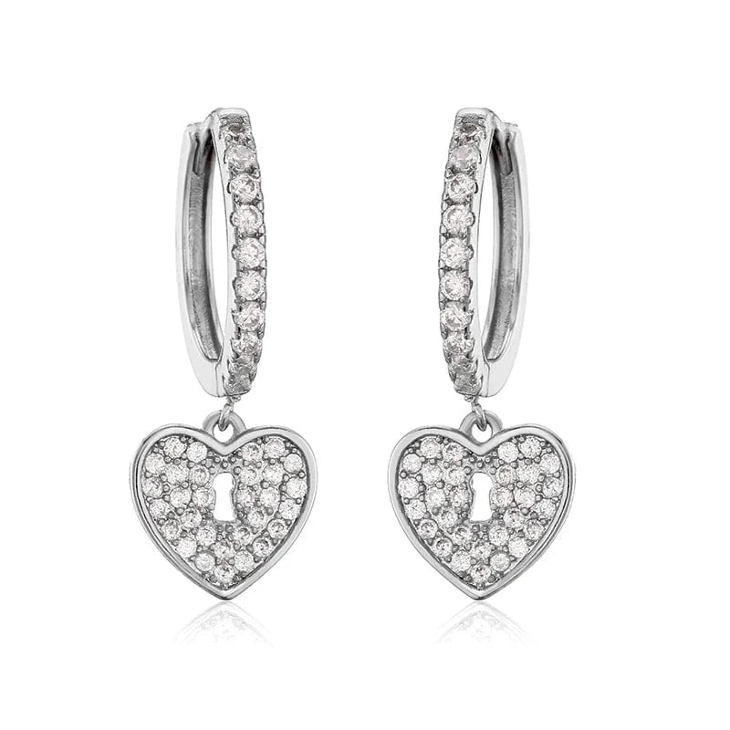 RAKOL EP2944 fine designer heart shaped channel earrings women  fashion geometric zirconia studs  earrings 2022