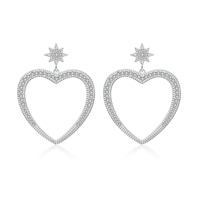RAKOL EP2944 fine designer heart shaped channel earrings women  fashion geometric zirconia studs  earrings 2022