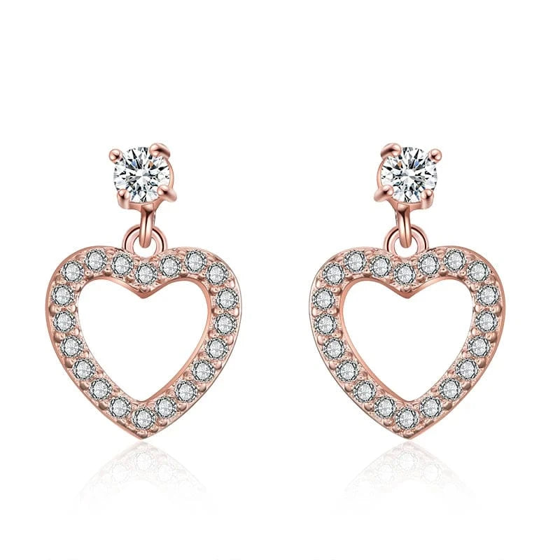 RAKOL EP2944 fine designer heart shaped channel earrings women  fashion geometric zirconia studs  earrings 2022