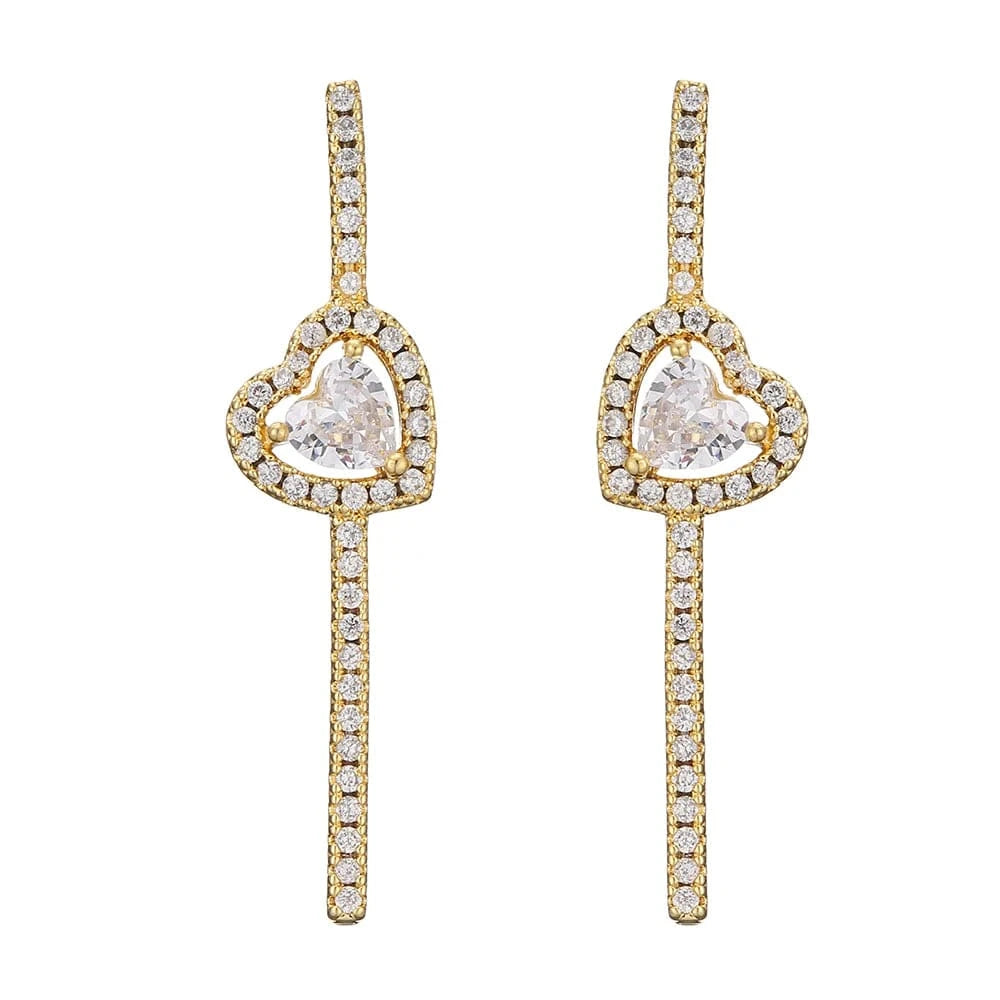 RAKOL EP2944 fine designer heart shaped channel earrings women  fashion geometric zirconia studs  earrings 2022