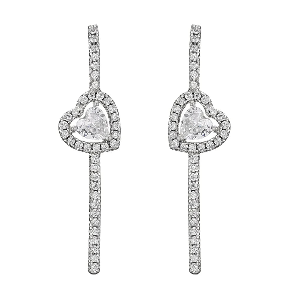 RAKOL EP2944 fine designer heart shaped channel earrings women  fashion geometric zirconia studs  earrings 2022