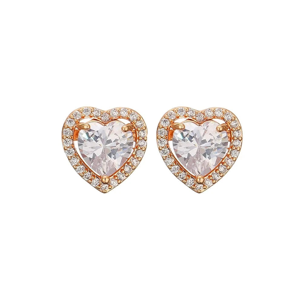 RAKOL EP2944 fine designer heart shaped channel earrings women  fashion geometric zirconia studs  earrings 2022