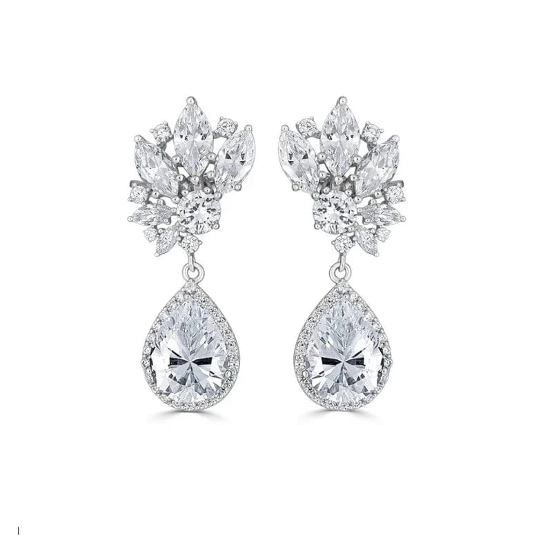 RAKOL EP2971 Luxury women 18K gold plated drop cubic zirconia earrings fine jewelry zircon diamond earrings women