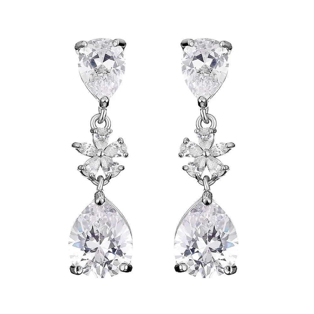 RAKOL EP2971 Luxury women 18K gold plated drop cubic zirconia earrings fine jewelry zircon diamond earrings women