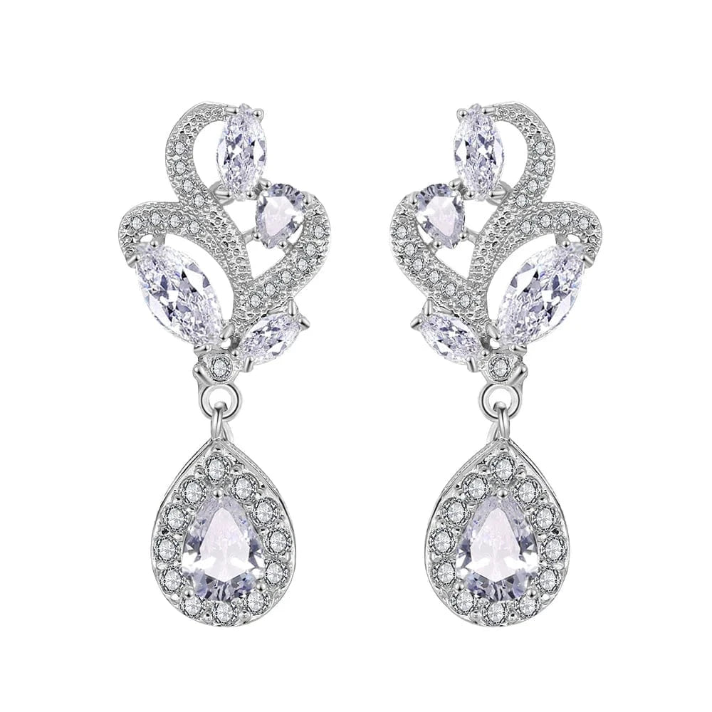 RAKOL EP2971 Luxury women 18K gold plated drop cubic zirconia earrings fine jewelry zircon diamond earrings women