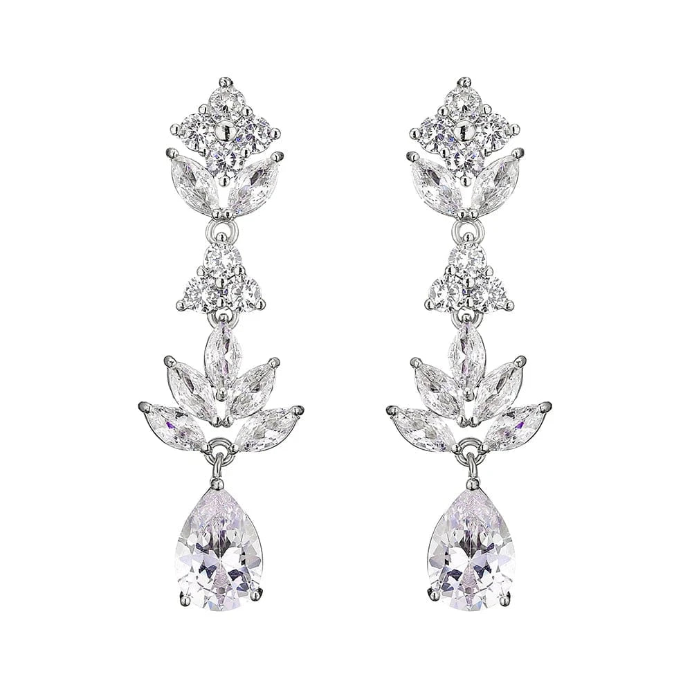 RAKOL EP2971 Luxury women 18K gold plated drop cubic zirconia earrings fine jewelry zircon diamond earrings women