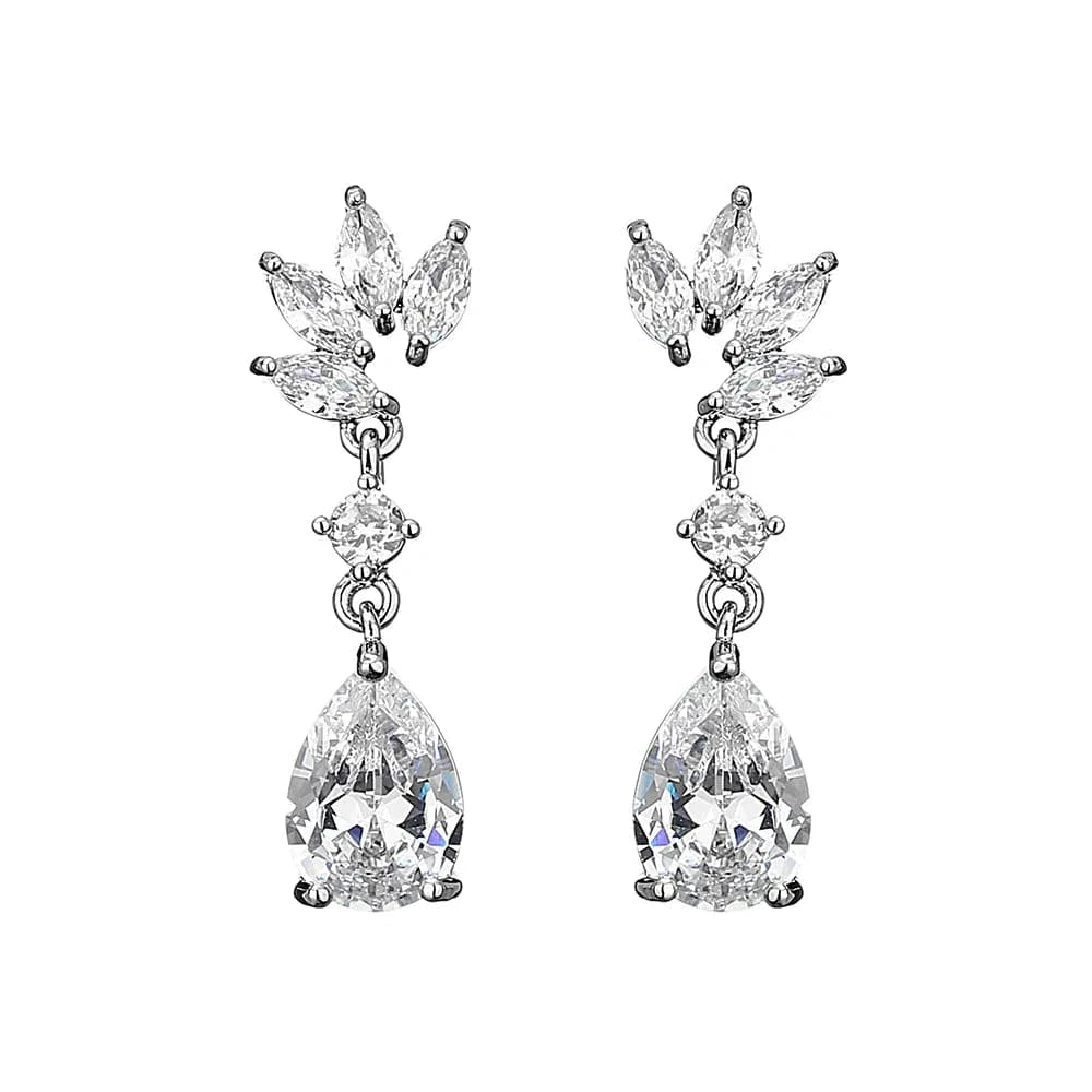 RAKOL EP2971 Luxury women 18K gold plated drop cubic zirconia earrings fine jewelry zircon diamond earrings women