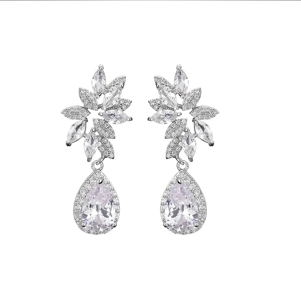 RAKOL EP2971 Luxury women 18K gold plated drop cubic zirconia earrings fine jewelry zircon diamond earrings women